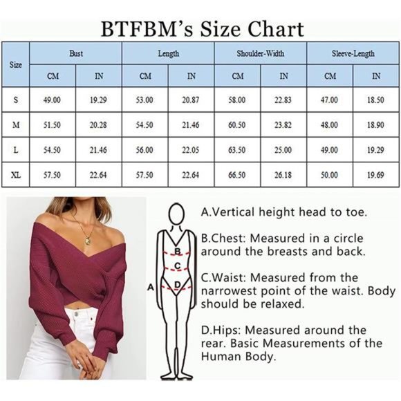 Women Casual V Neck Long Sleeve Sweaters Solid Wine Red - Picture 5 of 6